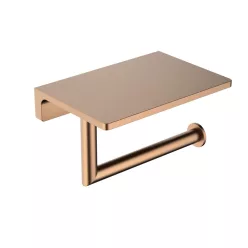   AREZZO design RONO WC papír tartó polccal, szálcsiszolt bronz