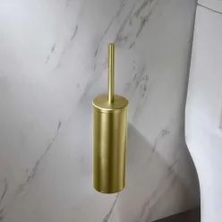   AREZZO design RONO falra szerelhető vagy szabadonálló WC kefe tartó, szálcsiszolt arany