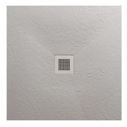   AREZZO design SOLIDSoft zuhanytálca 100x100 cm, BETON, színazonos lefolyóval (2 doboz)