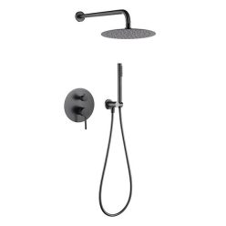   AREZZO design PALMFIELD Falsík alatti zuhanyszett falon belüli egységgel, gun metal AR-1160GM