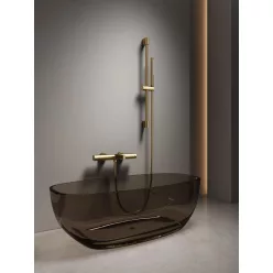   AREZZO design ELEGANT termosztatikus kádcsaptelep szett, szálcsiszolt arany