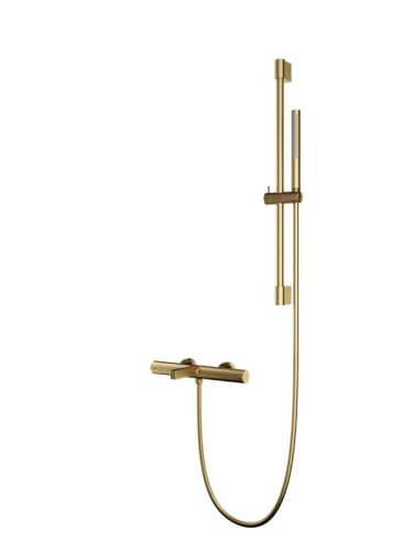 AREZZO design ELEGANT termosztatikus kádcsaptelep szett, szálcsiszolt arany