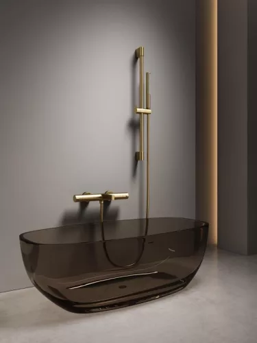 AREZZO design ELEGANT termosztatikus kádcsaptelep szett, szálcsiszolt arany
