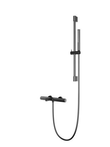 AREZZO design ELEGANT termosztatikus kádcsaptelep szett, gun metal