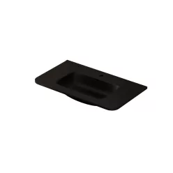   AREZZO design SIERRA 80 cm-es beépíthető solid surface mosdó, fekete