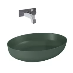   AREZZO design pultra ültethető mosdó RIKA 52x40 matt zöld