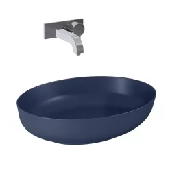 AREZZO design pultra ültethető mosdó RIKA 52x40 matt kék