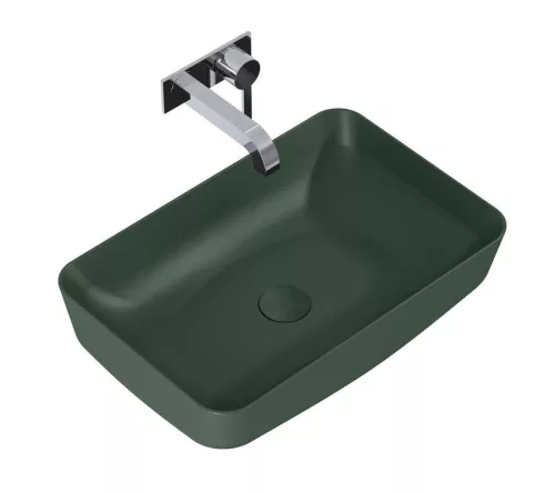 AREZZO design pultra ültethető mosdó NOMIA 50x39, matt zöld