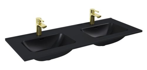 AREZZO design SKAPPA 120 cm-es dupla mosdó, matt fekete