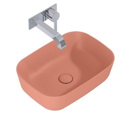   AREZZO design pultra ültethető mosdó RENI 46x33, terra pink