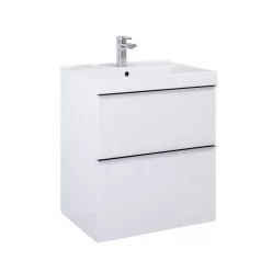   AREZZO design MONTEREY 60 cm-es alsószekrény 2 fiókkal Mf. fehér színben, szifonkivágással