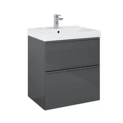   AREZZO design MONTEREY 60 cm-es alsószekrény 2 fiókkal Mf. antracit színben, szifonkivágással