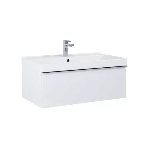 AREZZO design MONTEREY 80 cm-es alsószekrény 1 fiókkal Mf. fehér színben, szifonkivágással