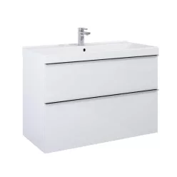   AREZZO design MONTEREY 100 cm-es alsószekrény 2 fiókkal Mf. fehér színben, szifonkivágással