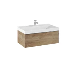   AREZZO design MONTEREY 80 cm-es alsószekrény 1 fiókkal Canela tölgy színben, szifonkivágással