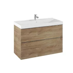   AREZZO design MONTEREY 100 cm-es alsószekrény 2 fiókkal, Canela tölgy színben, szifonkivágással
