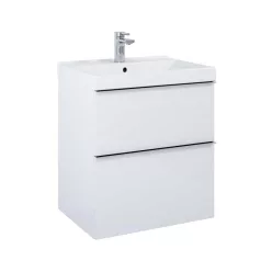   AREZZO design MONTEREY 60 cm-es alsószekrény 2 fiókkal Matt Fehér színben, szifonkivágással