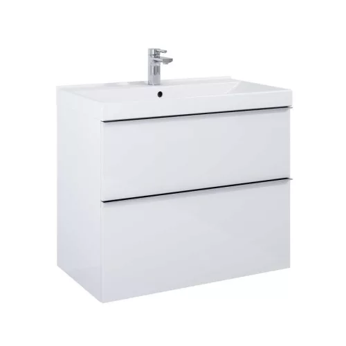 AREZZO design MONTEREY 80 cm-es alsószekrény 2 fiókkal Matt Fehér színben, szifonkivágással