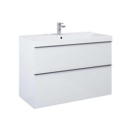   AREZZO design MONTEREY 100 cm-es alsószekrény 2 fiókkal Matt Fehér színben, szifonkivágással