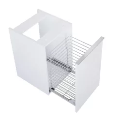   AREZZO design MONTEREY 40 cm-es oldalszekrény szennyeskosárral Matt Fehér színben
