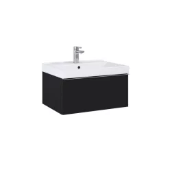   AREZZO design MONTEREY 60 cm-es alsószekrény 1 fiókkal matt fekete színben, szifonkivágással