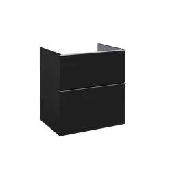   AREZZO design MONTEREY 60 cm-es alsószekrény 2 fiókkal Matt fekete színben, szifonkivágás nélkül