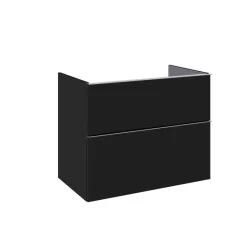   AREZZO design MONTEREY 80 cm-es alsószekrény 2 fiókkal Matt fekete színben, szifonkivágás nélkül