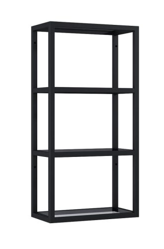 AREZZO design MONTEREY Függőpolc üveggel 40/80 matt fekete (21,6)