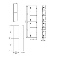   AREZZO design univerzális állószekrény bármely modellhez 40 cm-es, 2 ajtós, (12,6) matt antracit