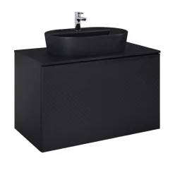   AREZZO design MALIBU alsószekrény 90 1 fiók + 1 fiók , matt fekete