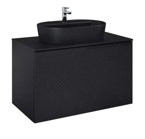AREZZO design MALIBU alsószekrény 90 1 fiók + 1 fiók , matt fekete