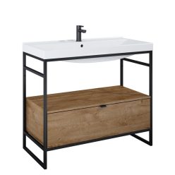   AREZZO design NEBO alsószekrény 100 cm-es, 1 fiókkal, canela tölgy, matt fekete (2 doboz)