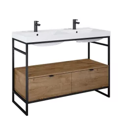   AREZZO design NEBO alsószekrény 120 cm-es, 2 fiókkal, canela tölgy, matt fekete (2 doboz)