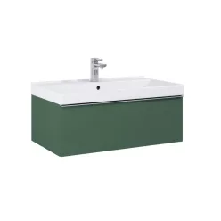   AREZZO design MONTEREY 80 cm-es alsószekrény 1 fiókkal Matt Zöld színben, szifonkivágással
