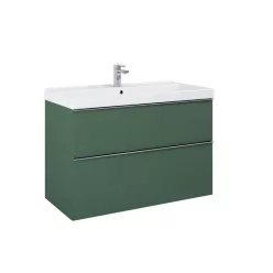   AREZZO design MONTEREY 100 cm-es alsószekrény 2 fiókkal Matt zöld színben, szifonkivágással