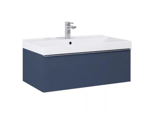AREZZO design MONTEREY 80 cm-es alsószekrény 1 fiókkal Matt Kék színben, szifonkivágással