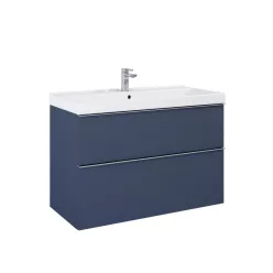   AREZZO design MONTEREY 80 cm-es alsószekrény 2 fiókkal Matt kék színben, szifonkivágással
