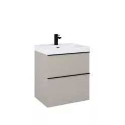  AREZZO design MONTEREY 60 cm-es alsószekrény 2 fiókkal Matt Beige színben, szifonkivágással