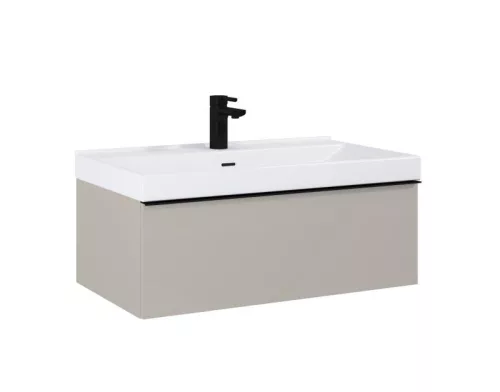 AREZZO design MONTEREY 80 cm-es alsószekrény 1 fiókkal Matt Beige színben, szifonkivágással