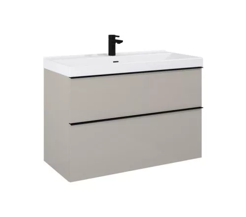 AREZZO design MONTEREY 80 cm-es alsószekrény 2 fiókkal Matt beige színben, szifonkivágással