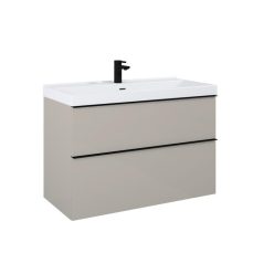   AREZZO design MONTEREY 100 cm-es alsószekrény 2 fiókkal Matt beige színben, szifonkivágással