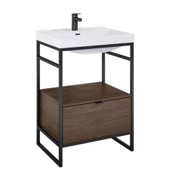   AREZZO design NEBO alsószekrény 60 cm-es, 1 fiókkal, lincoln dió,  matt fekete (2 doboz)