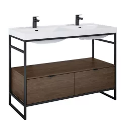   AREZZO design NEBO alsószekrény 120 cm-es, 2 fiókkal, Lincoln dió, matt fekete (2 doboz)