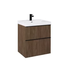   AREZZO design MONTEREY 60 cm-es alsószekrény 2 fiókkal Lincoln dió színben, szifonkivágással