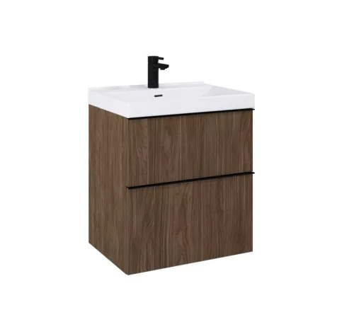 AREZZO design MONTEREY 60 cm-es alsószekrény 2 fiókkal Lincoln dió színben, szifonkivágással