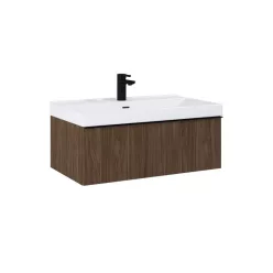   AREZZO design MONTEREY 80 cm-es alsószekrény 1 fiókkal Lincoln dió színben, szifonkivágással