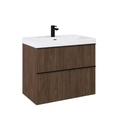   AREZZO design MONTEREY 80 cm-es alsószekrény 2 fiókkal Lincoln dió színben, szifonkivágással