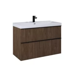   AREZZO design MONTEREY 100 cm-es alsószekrény 2 fiókkal, Lincoln dió színben, szifonkivágással