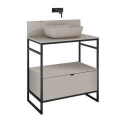   AREZZO design NEBO alsószekrény 80 cm-es, 1 fiókkal, matt beige, matt fekete (2 doboz)