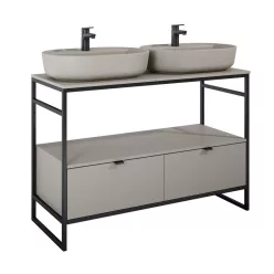   AREZZO design NEBO alsószekrény 120 cm-es, 2 fiókkal, matt beige, matt fekete (2 doboz)